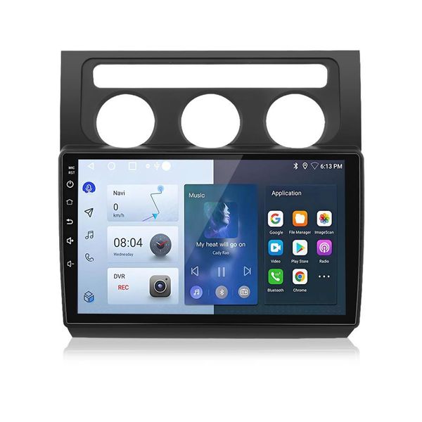 2+64G Carplay Android13 Per Vw Touran 2003-2010 10'' Autoradio Gps Navi Wifi Bt Swc Rds Dab Usb 4Kern 2Din-image