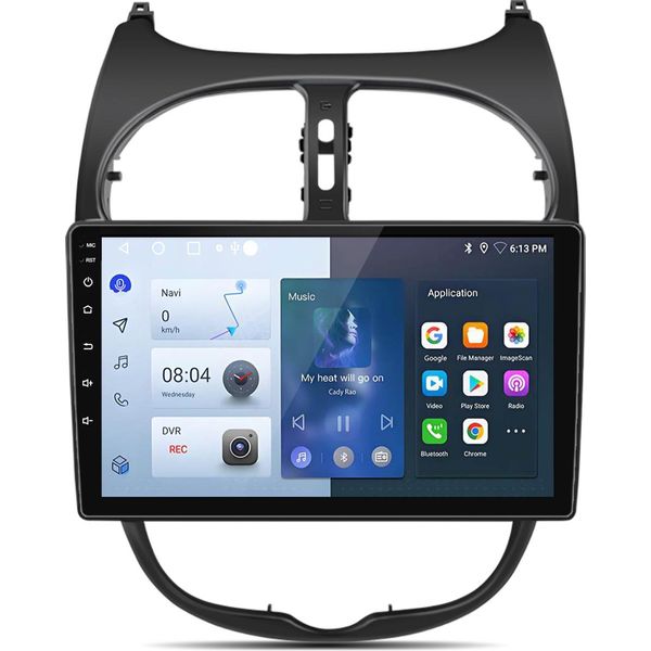 2+64G Carplay 9''Android13 Android Auto FüR Peugeot 206 2001-2008 Wifi Swc Rds Autoradio Dab+ Bt-image