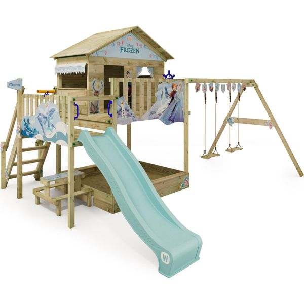 Wickey Disney La Regina Dei Ghiacci Quest Torre Gioco Con Altalena E Scivolo, Casetta Con Sabbiera, Scala Per Arrampicarsi E Accessori Gioco-image