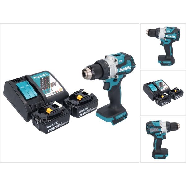 Makita Dhp 489 Rg Trapano A Percussione A Batteria 18 V 73 Nm Brushless + 2X Batteria Ricaricabile 6,0 Ah + Caricabatterie-image