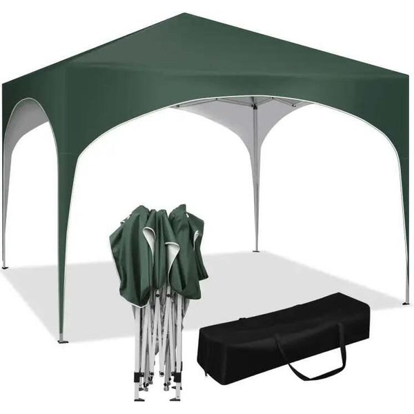 Bukkitbow - Tenda Per Feste Con Bordo Rotondo - Tenda Pieghevole - Impermeabile E Resistente Alle Intemperie - Gazebo Da Giardino - 300 X 300 Cm - Verde-image
