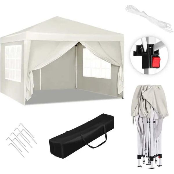 Bukkitbow - Tenda Per Feste Con Pareti Laterali - Tenda Pieghevole - Impermeabile E Resistente Alle Intemperie - Padiglione Da Giardino - 300 X 300 Cm - Scherzo-image