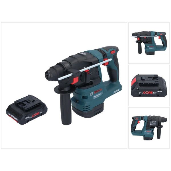 Bosch Gbh 18V-22 Martello Rotante Professionale A Batteria 18 V 1,9 J Sds Plus Brushless + 1X Batteria Ricaricabile Procore 4,0 Ah - Senza Caricabatterie-image