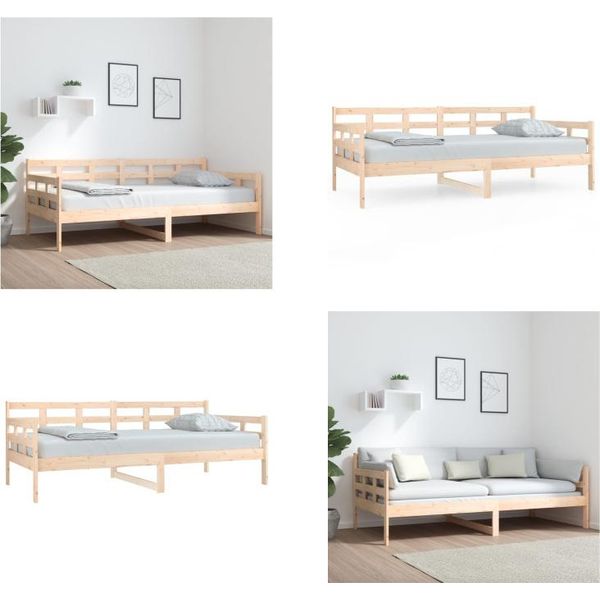 Vidaxl Letto Da Giorno In Pino Massiccio 90X190 Cm - Letto Da Giorno - Letti Da Giorno - Letto Da Giorno In Legno - Letto Da Giorno In Legno Massiccio-image