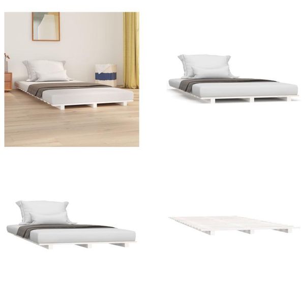 Vidaxl Letto In Legno Massiccio Bianco 100X200 Cm Pino - Struttura Letto - Letto - Letto Camera Da Letto-image