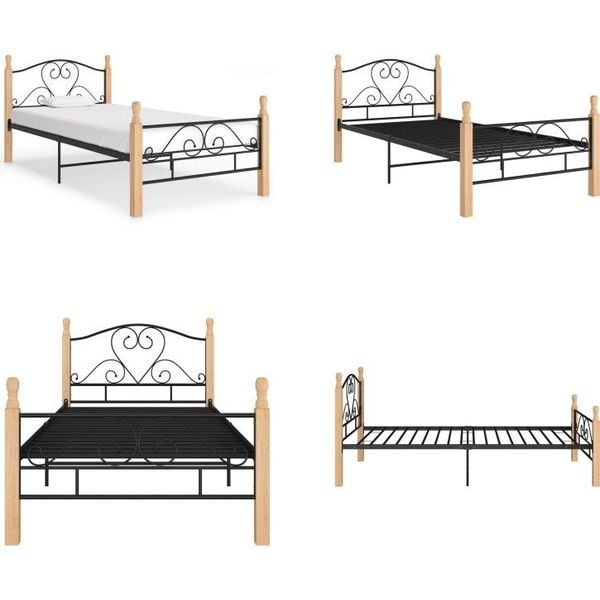Vidaxl Struttura Letto In Metallo Nero 90X200 Cm - Struttura Letto - Cornici Letto - Struttura Letto - Letto-image