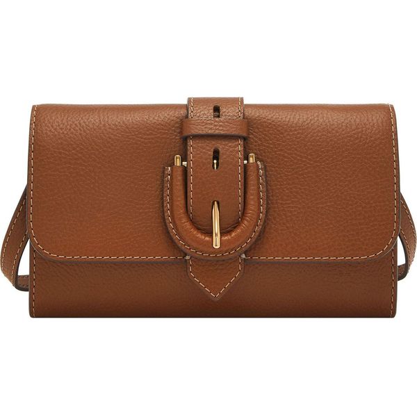 Fossil Portafoglio Borsa A Tracolla Harwell Wallet Crossbody Brown Marrone-image