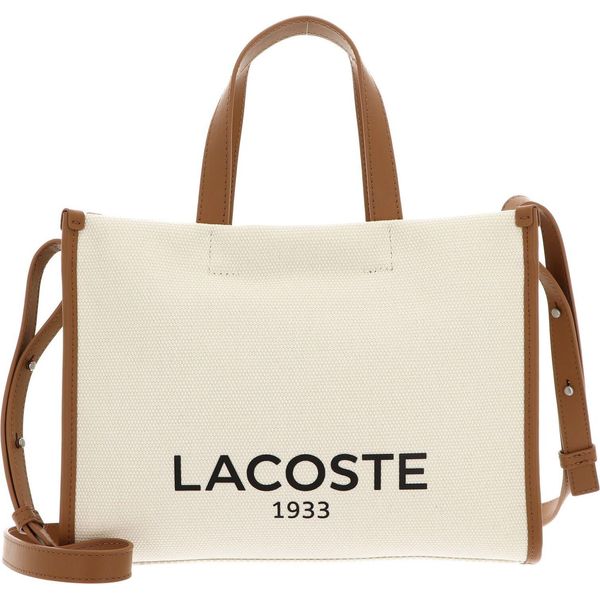 Lacoste Borsetta Borsa A Tracolla Heritage Canvas Shopping Bag Natural Tan Avorio-image