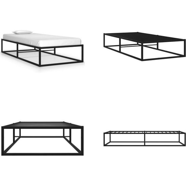 Vidaxl Struttura Letto In Metallo Nero 90X200 Cm - Struttura Letto - Cornici Letto - Struttura Letto - Letto Singolo-image