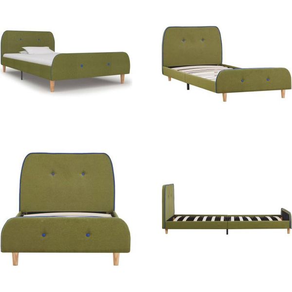 Vidaxl Struttura Letto In Tessuto Verde 90X200 Cm - Struttura Letto - Cornici Letto - Struttura Letto - Letto-image