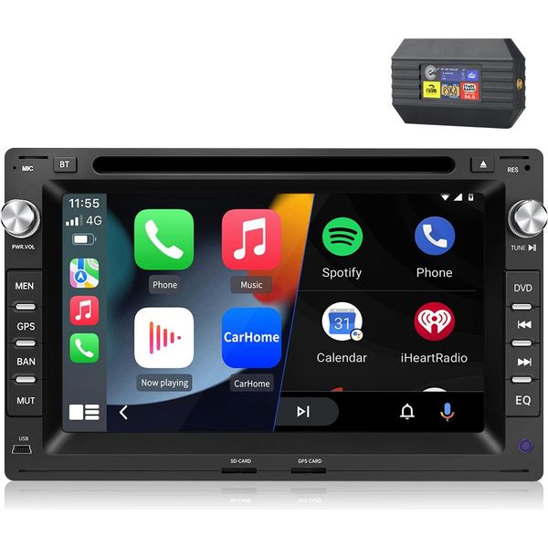 7"Android 14 Dvd Dab+ Autoradio Carplay Per Vw Bora Golf Passat B5 Polo Transport Seat Sharan Jetta Gps Navi 4G Bt Swc Rds 4+64G 8 Core"-image