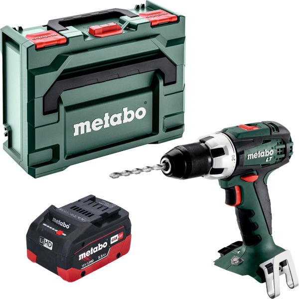 Metabo Bs 18 Lt Trapano Avvitatore A Batteria 18 V 60 Nm + 1X Batteria Lihd 5,5 Ah + Metabox - Senza Caricabatterie-image