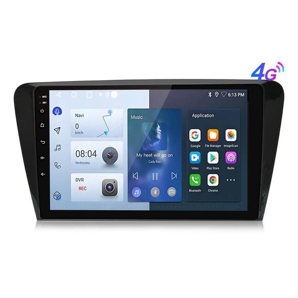 10'' Navigazione 8Kern Autoradio Gps Android13 Dab+ Bt 6+128G Carplay Android Auto FüR Skoda Octavia 2013-2018 Specchio Wifi Swc 4GSIM-image