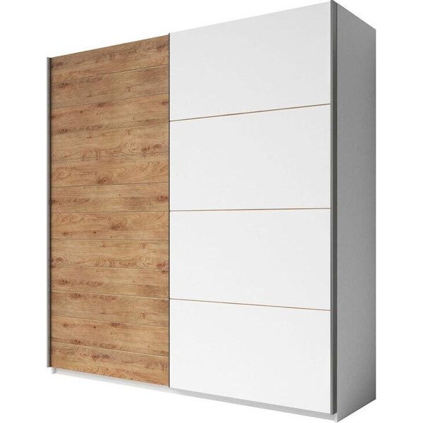 Armadio Galaxy Ad Ante Scorrevoli Armadio 200X61X210Cm Rovere Bianco Beaufort 2 Ante-image