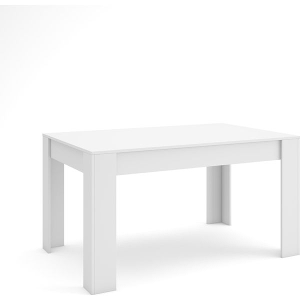 Tavolo Da Pranzo, 140X90X76Cm, Per 6 Persone, Tavolo Cucina, Bianco-image