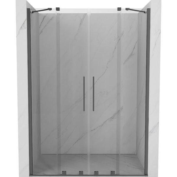Mexen Velar Duo Porta Doccia Scorrevole 140 Cm, Trasparente, Metallo Pistola - 871-140-000-02-95-image