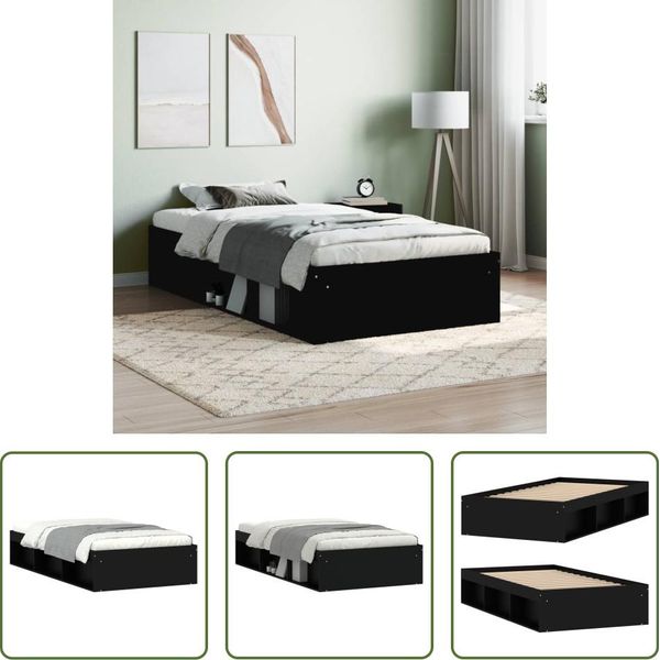 Struttura Letto The Living Store Nero 100X200 Cm-image