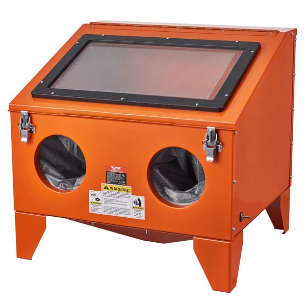 Vevor Cabina Di Sabbiatura Da 40 Galloni, Cabina Di Sabbiatura Da Tavolo Portatile Da 40-120 Psi, Robusta Sabbiatrice In Acciaio Con Pistola Di Sabbiatura E 4 Ugelli In Ceramica Per La Rimozione Di Vernice, Macchie E Ruggine-image