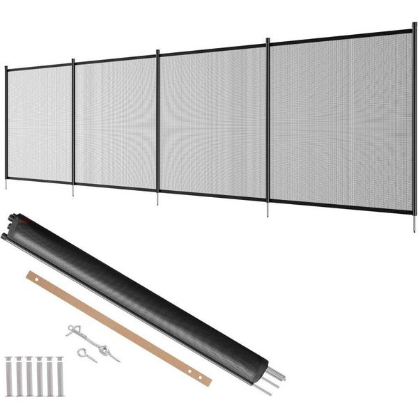 Recinzione Per Piscina - 1,21 X 3,66 M Recinzione Rimovibile Di Sicurezza Per Bambini - Facile Installazione Fai Da Te - Recinzione Per Piscina - 340 G Rete Di Recinzione Per Piscina In Pvc Teslin - Protegge Bambini E Animali Domestici-image