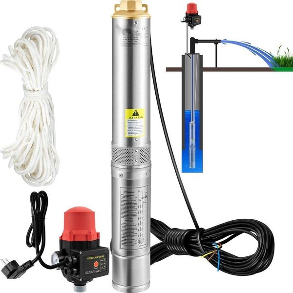Pompa Per Pozzi Profondi 550 W - Pompa Per Pozzi Portata Massima 50 L/Min. Portata 50 L/Min - Pompa Sommergibile Prevalenza Max. Prevalenza 89 M - Pompa Sommergibile Resistente Alla Sabbia < 5% Max. Velocità Massima-image