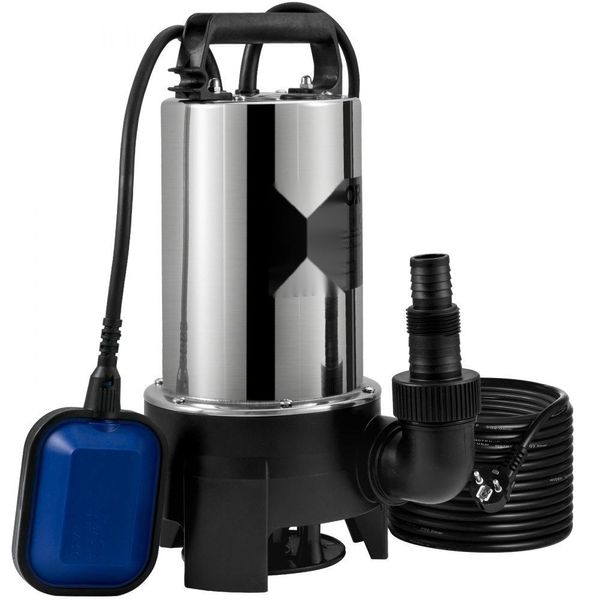 Pompa Sommergibile 1100W - Pompa Per Acque Reflue 230V - Portata Pompa Da Giardino 333,3L/Min - Pompa Sommergibile Per Acque Reflue IPX8 Certificata Ce - Uscita Tagliabile A Misura Per Acqua Di Piscine E Laghetti-image