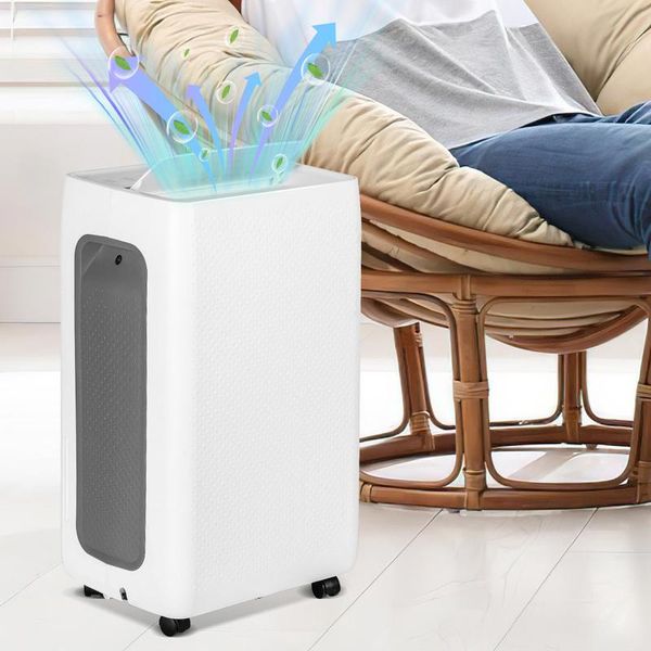 Tolletour Deumidificatore 26L/Giorno 4,5L Serbatoio Portatile Aria Essiccatore Garage Contro L'umidità Sporco E Muffa Per Camera Da Letto Bagno Cantina Armadio Ufficio-image