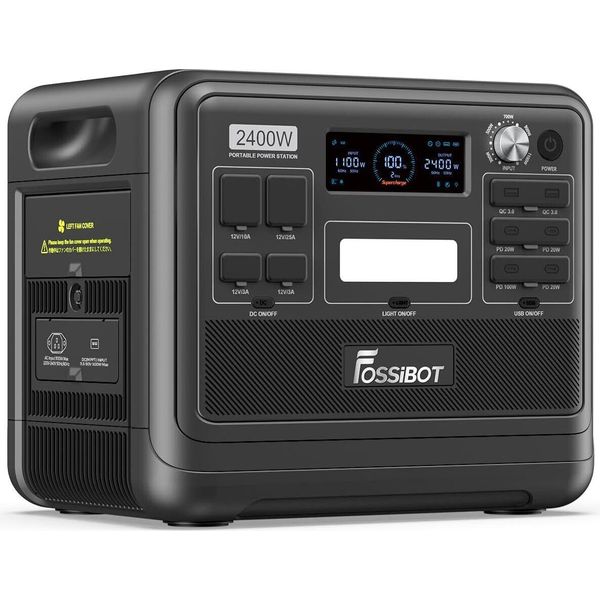 Fossibot Stazione Di Alimentazione Portatile F2400, Generatore Solare 2048Wh Lifepo4 Batteria Di Backup Con 2400W 3X Uscite Ac (4800W Di Picco) 230V, Stazione Di Alimentazione-image