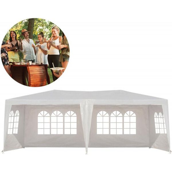 4Iq Padiglione Da Giardino 3X6 M Tenda Da Cucina Per Feste Padiglione Bianco-image