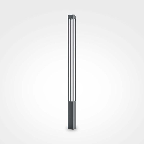 Lampada Da Terra A Led, Luce Per Esterni, Grafite, Metallo, IP65, H 200 Cm-image