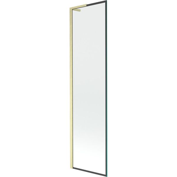 Mexen Next L Paravento Vasca Da Bagno A 1 Anta 50 X 150 Cm, Cornice Nera, Dorato Spazzolato - 895-050-000-03-70-55-image