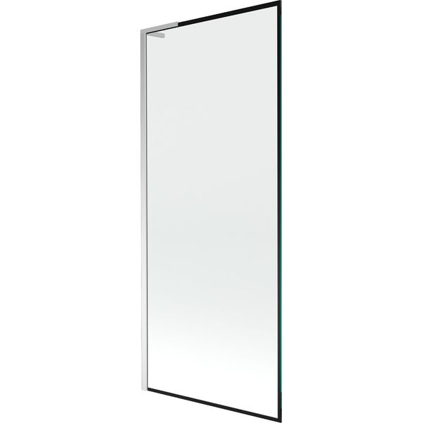 Mexen Next L Paratia Per Vasca Da Bagno A 1 Anta 80 X 150 Cm, Cornice Nera, Cromo - 895-080-000-03-70-01-image