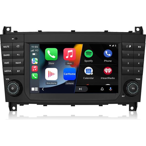 2+32G Carplay Android 14 Autoradio Per Mercedes-Benz Classe C/Clk/Clc W203 W209 Gps Navi Wifi Dab+ Swc Rds Dsp Usb Bt-image