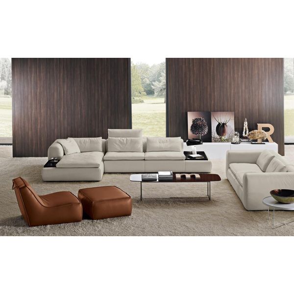 Divano Di Design A L Imbottito Divano Soggiorno Divano Angolare In Pelle Mobili Di Lusso-image