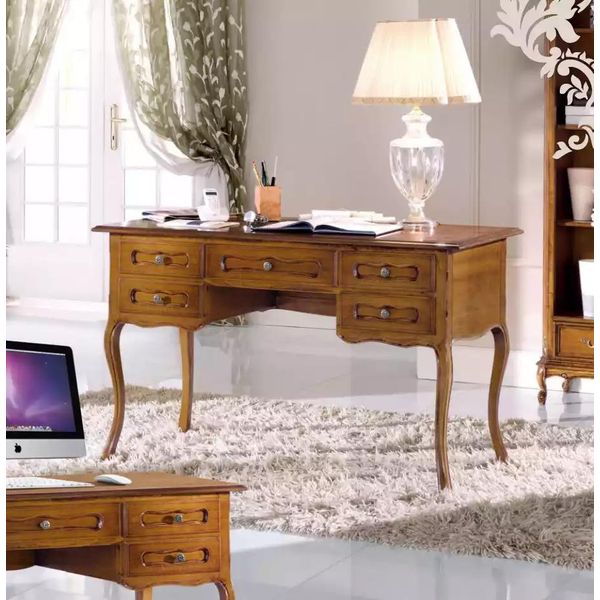 Scrivania Marrone Per Ufficio Mobili Da Studio Di Lusso Scrivania In Legno Classica-image