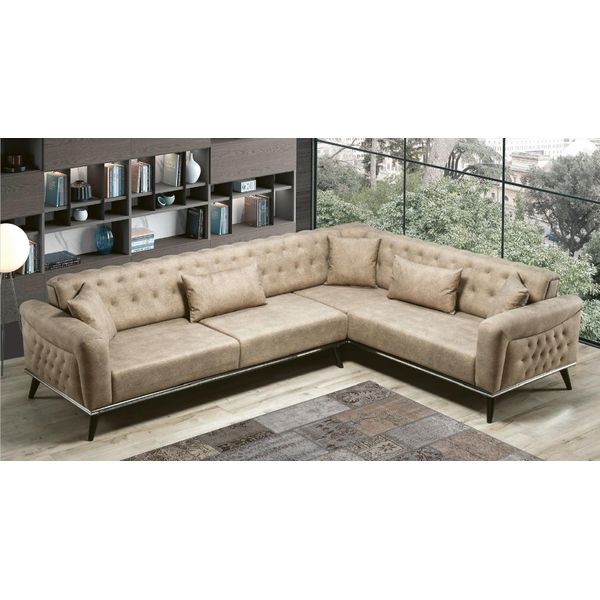 Divano Divano Beige Set Soggiorno Design Divano Moderno Divano Ad Angolo Nuovo-image