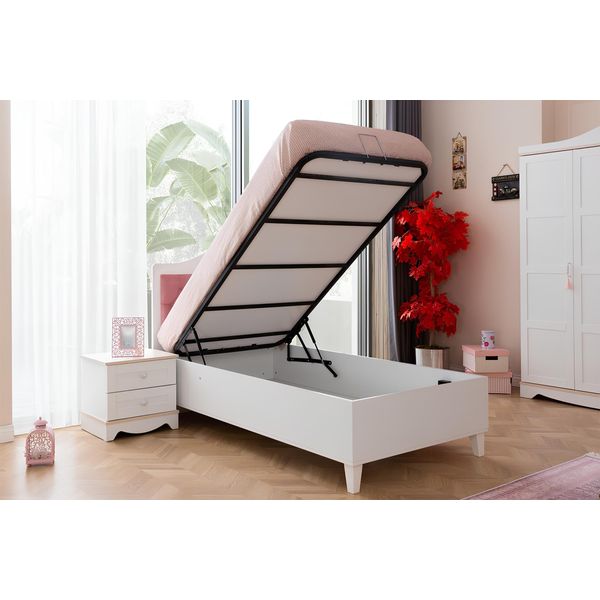 Letto Singolo Elegante Letto Per Bambini Mobili Per La Camera Dei Bambini Letto Con Contenitore-image