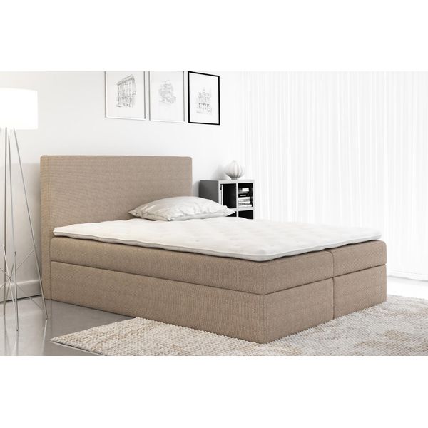 Letto Boxspring Design Tessile Matrimoniale Hotel Moderno Letto Camera Da Letto Letti Tessuto-image
