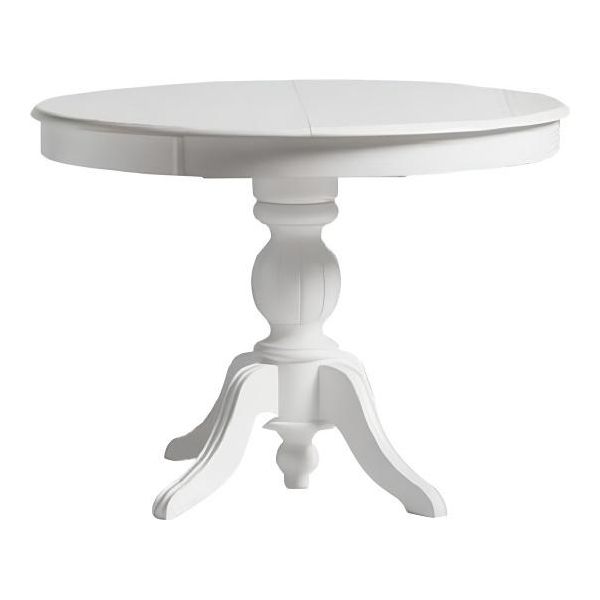 Tavolo Da Pranzo Rotondo Tavolo Da Pranzo Allungabile Tavolo In Legno Bianco-image