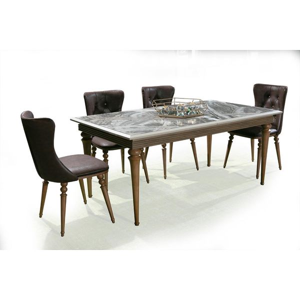 Tavolo Da Pranzo Tavolo Legno 180X100 Sala Da Pranzo Marrone Tavoli Da Pranzo Tavoli Mobili Nuovo-image
