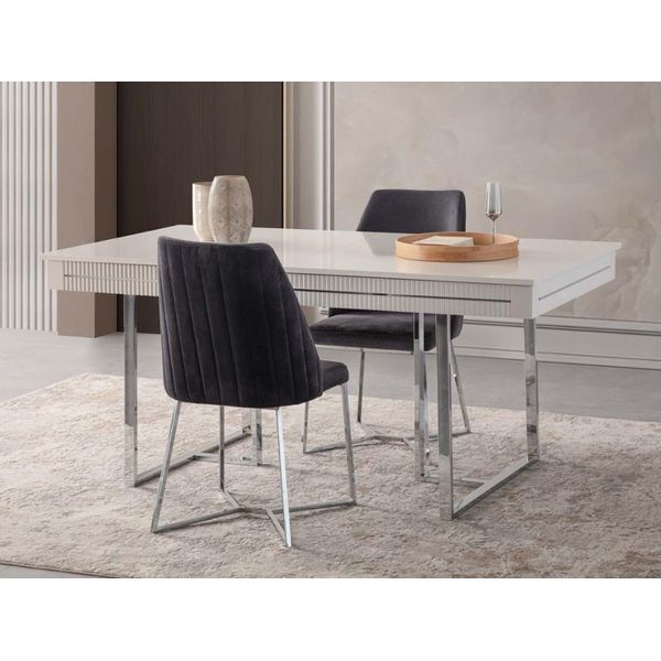 Tavolo Da Pranzo Moderno Tavolo Da Pranzo Tavolo Da Sala Da Pranzo Legno Allungabile Bianco-image