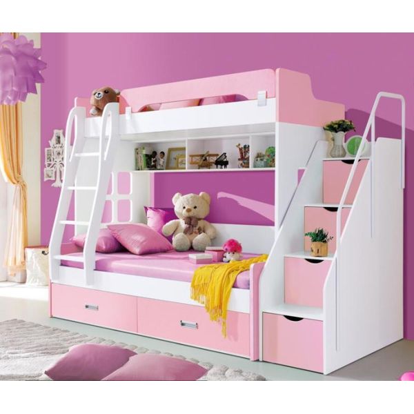 Letto Per Ragazzi Letti Rosa Letto Per Bambini Letto A Castello Matrimoniale Letto A Castello Mobili In Legno Legno Nuovo-image