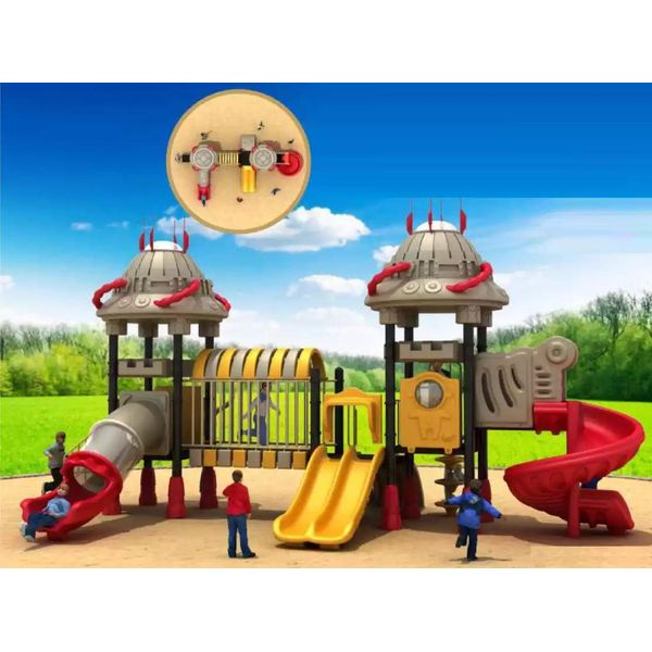 Parco Giochi In Stile Robot Torre Di Plastica Torre Di Gioco Con Scivolo Campi Da Gioco-image