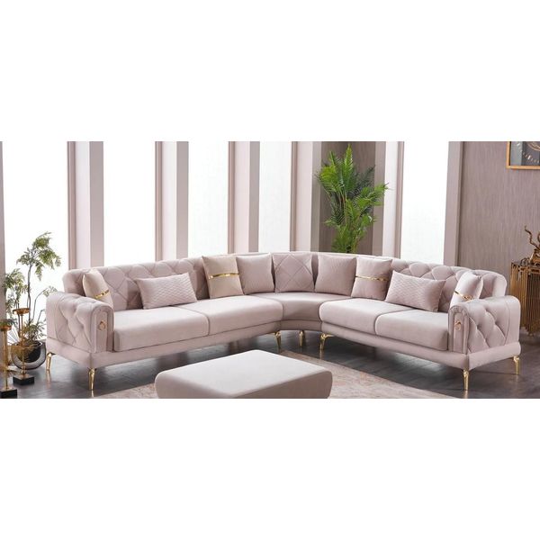 Divano Angolare Divano A L Divano Imbottito Divano In Tessuto Divano Angolare Beige Divano Angolare-image