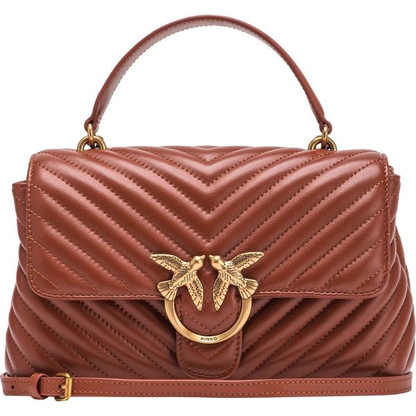 Pinko Borsetta Borsa A Tracolla Love Lady Puff Classic Cl Sheep Nappa Chevron Arab - Antique Gold Marrone-image