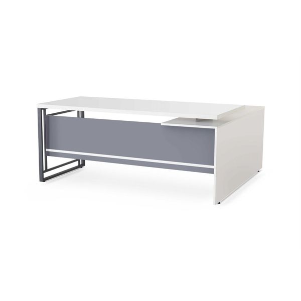 Scrivania Da Ufficio Bianca Studio Legno Scrivania Ad Angolo A L Tavolo Per Computer Portatile-image