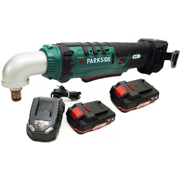Parkside® Avvitatore Angolare A Percussione A Batteria 20 V Paws 20-Li / Incl. 2 Batterie (2 Ah) E Caricabatterie (2,4 A)-image