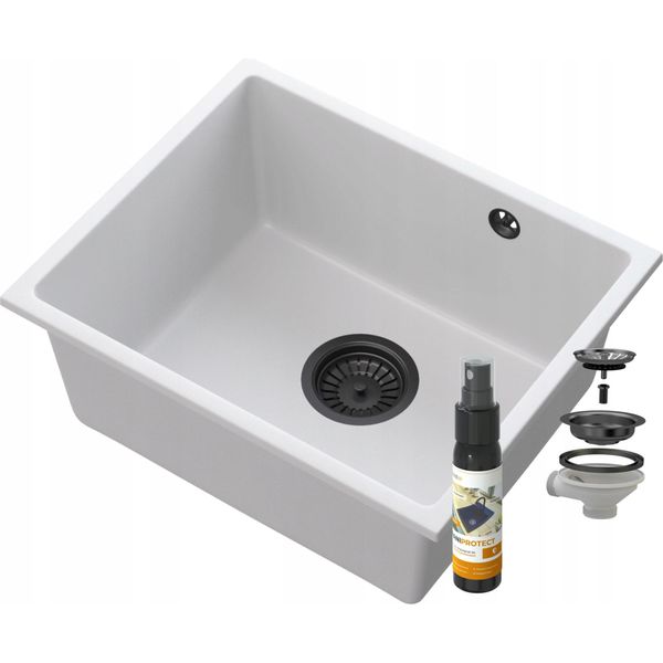 Manado Bianco Lavabo Sottopiano Nero 50-image