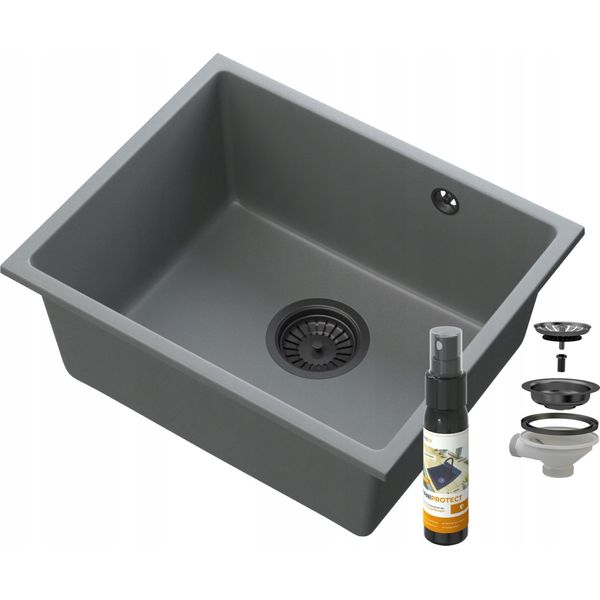 Lavabo Sottopiano Manado Grigio Nero 50-image