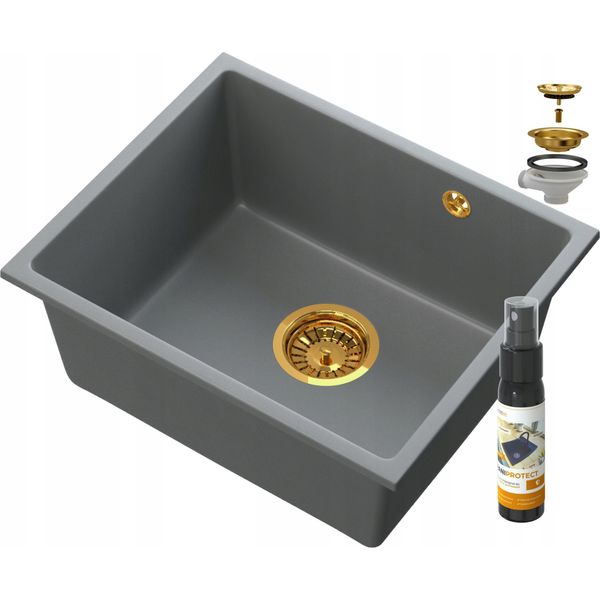 Lavello Sottopiano Manado Grigio Gold 50-image