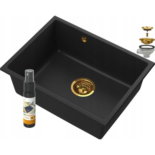 Lavello Sottopiano Manado Nero Gold 60-image